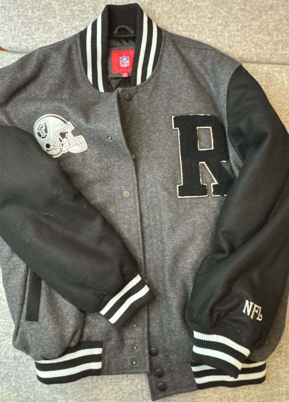 OAKLAND RAIDERS BOMBER JACKET 2XL XXL VARSITY LETTERMAN LA LOS ANGELES VINTAGE f